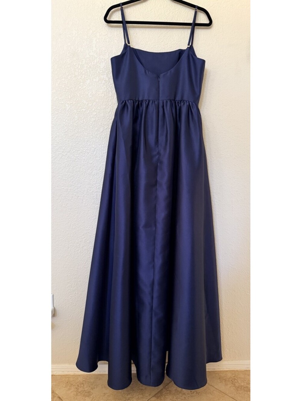 NWT Dessy Collection Sleeveless Satin Gown In Midnight Size 12 $279 - Picture 7 of 10
